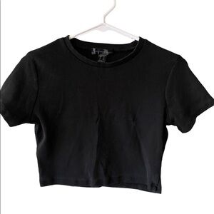Streetwear Society Cropped Short Sleeve Black Tee, Size XL